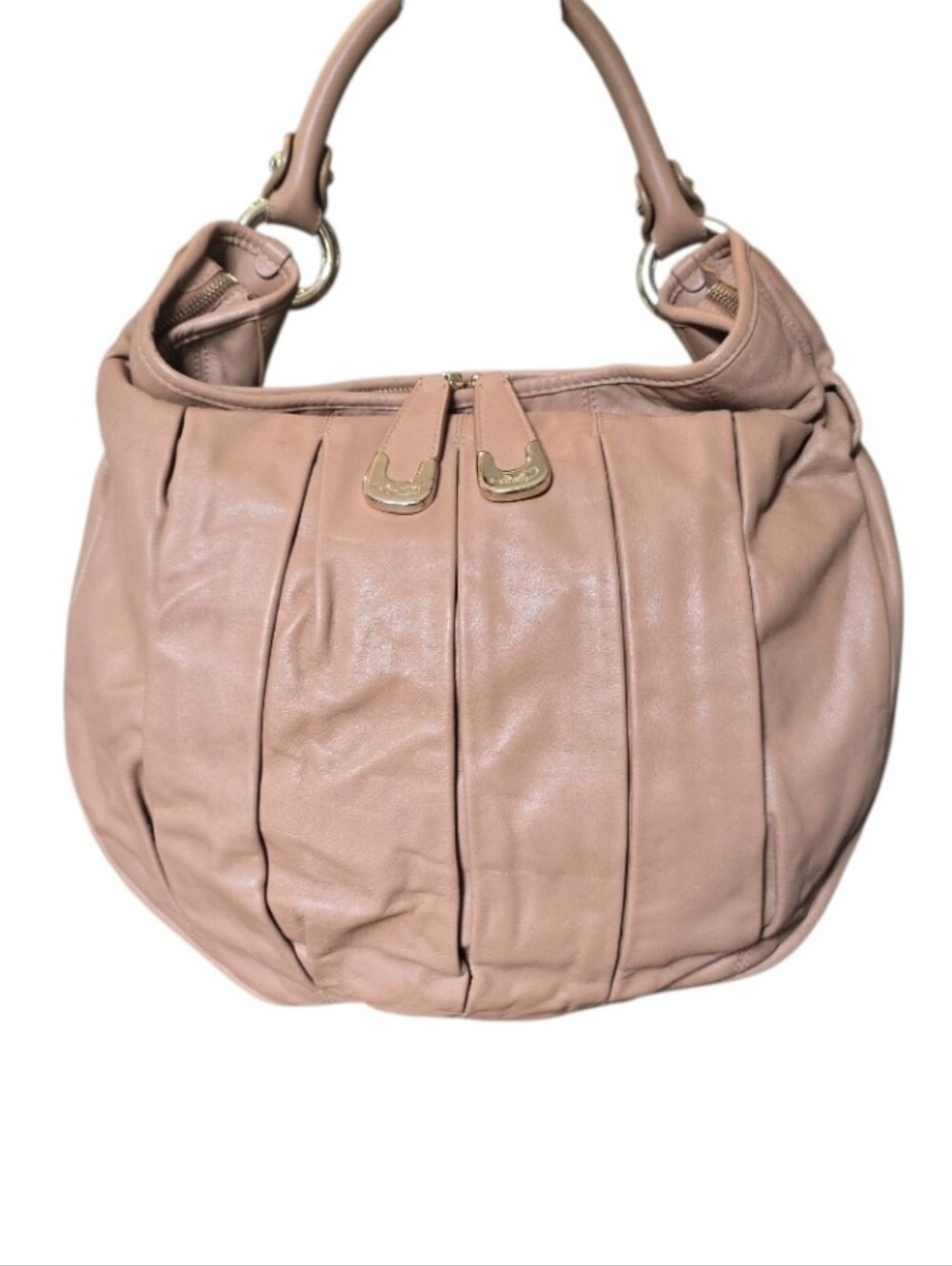 Bally Vintage LU Pleated Leather Hobo Shoulder Bag In EUC